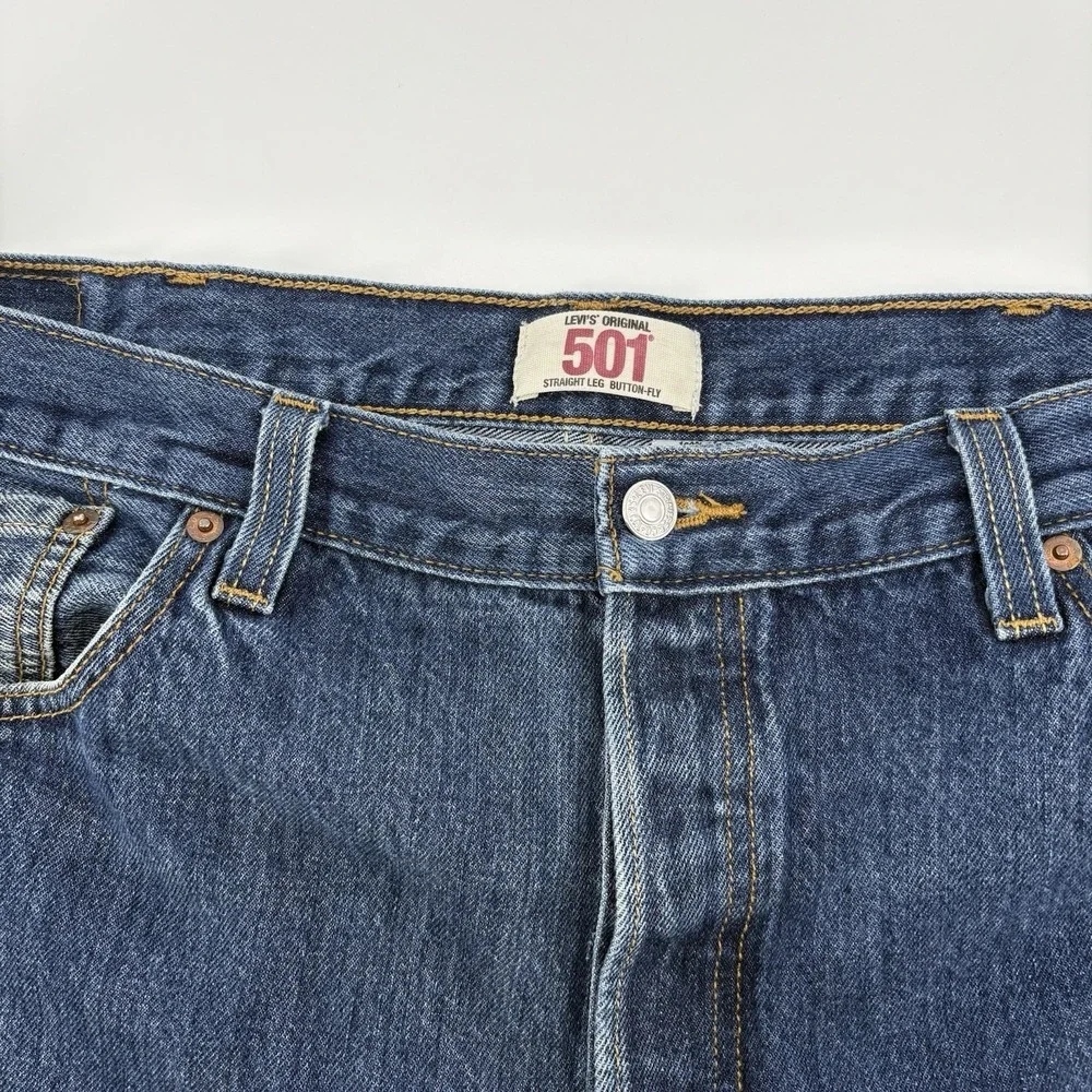 VTG Levi's 501 Button Fly Straight Men's Jeans 40x30 (Fits 38x29) Distressed YKK